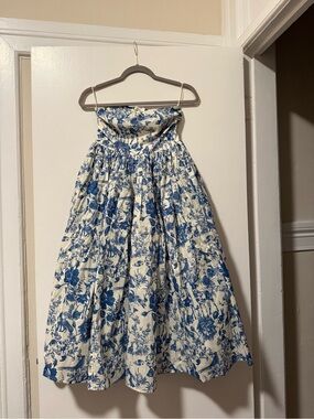 Blue and White Toile Dress